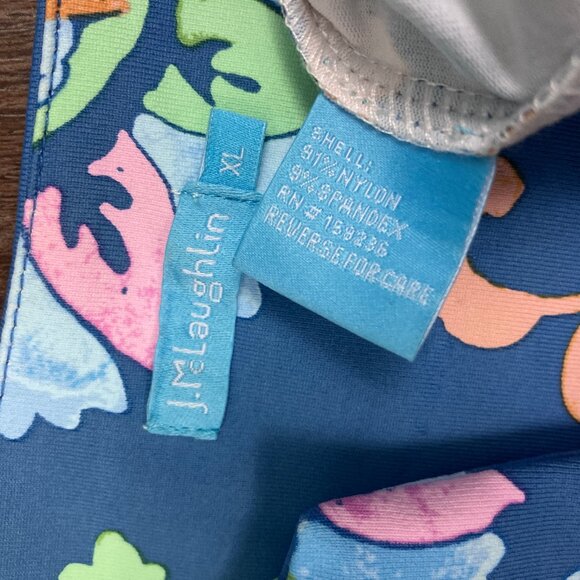 J. McLaughlin Blue Floral Carly Print Dress Sheath Midi Dress XL Long Sleeve - Picture 12 of 12